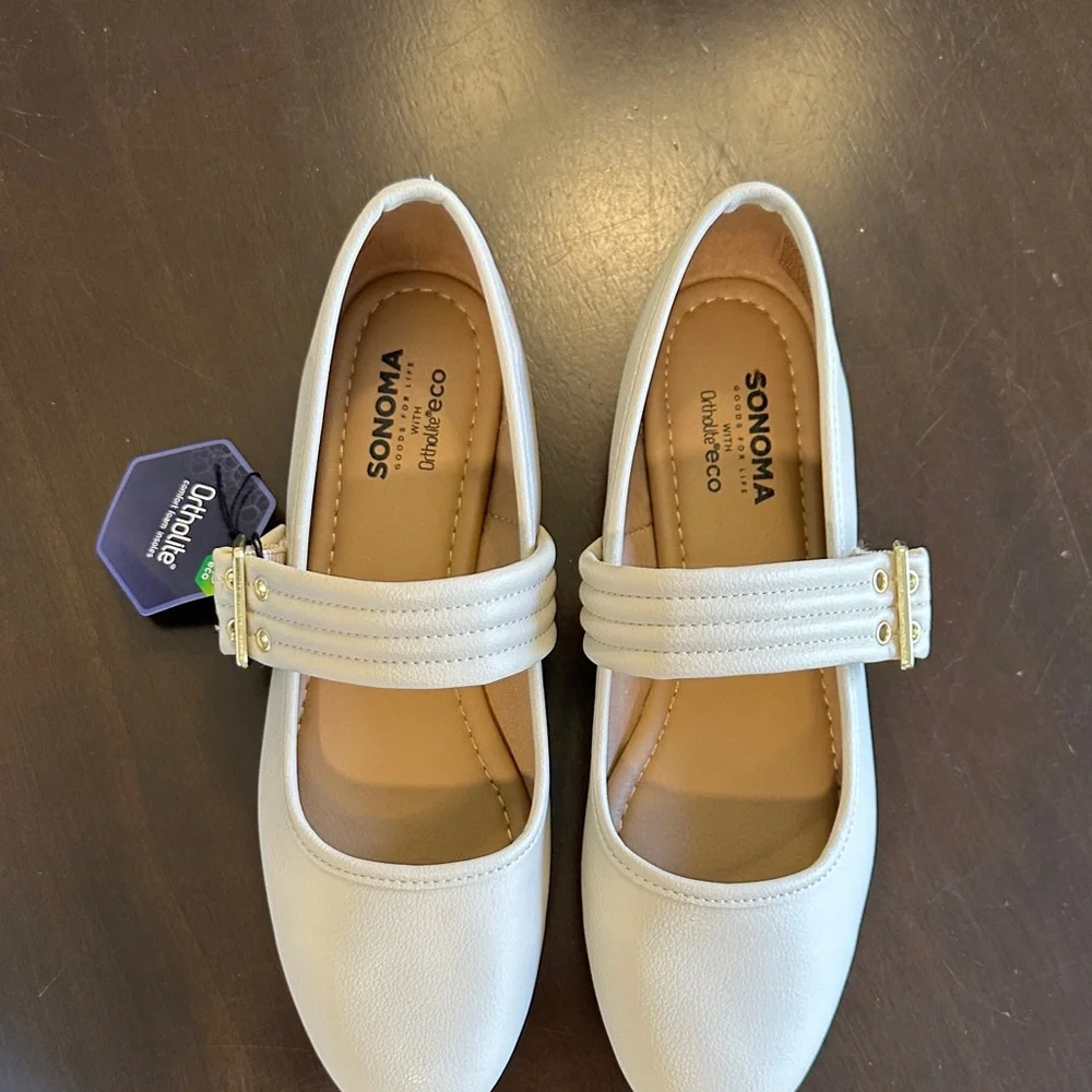 Sonoma Goods For Life® Delilah Women's Mary Jane Flats in Bone Women’s Size 8.5 - Picture 9 of 16